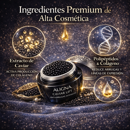 ALIGNA CAVIAR LIFT, CREMA ANTI-EDAD. Tu piel no está envejeciendo: está perdiendo firmeza… y nadie te explicó cómo detenerlo